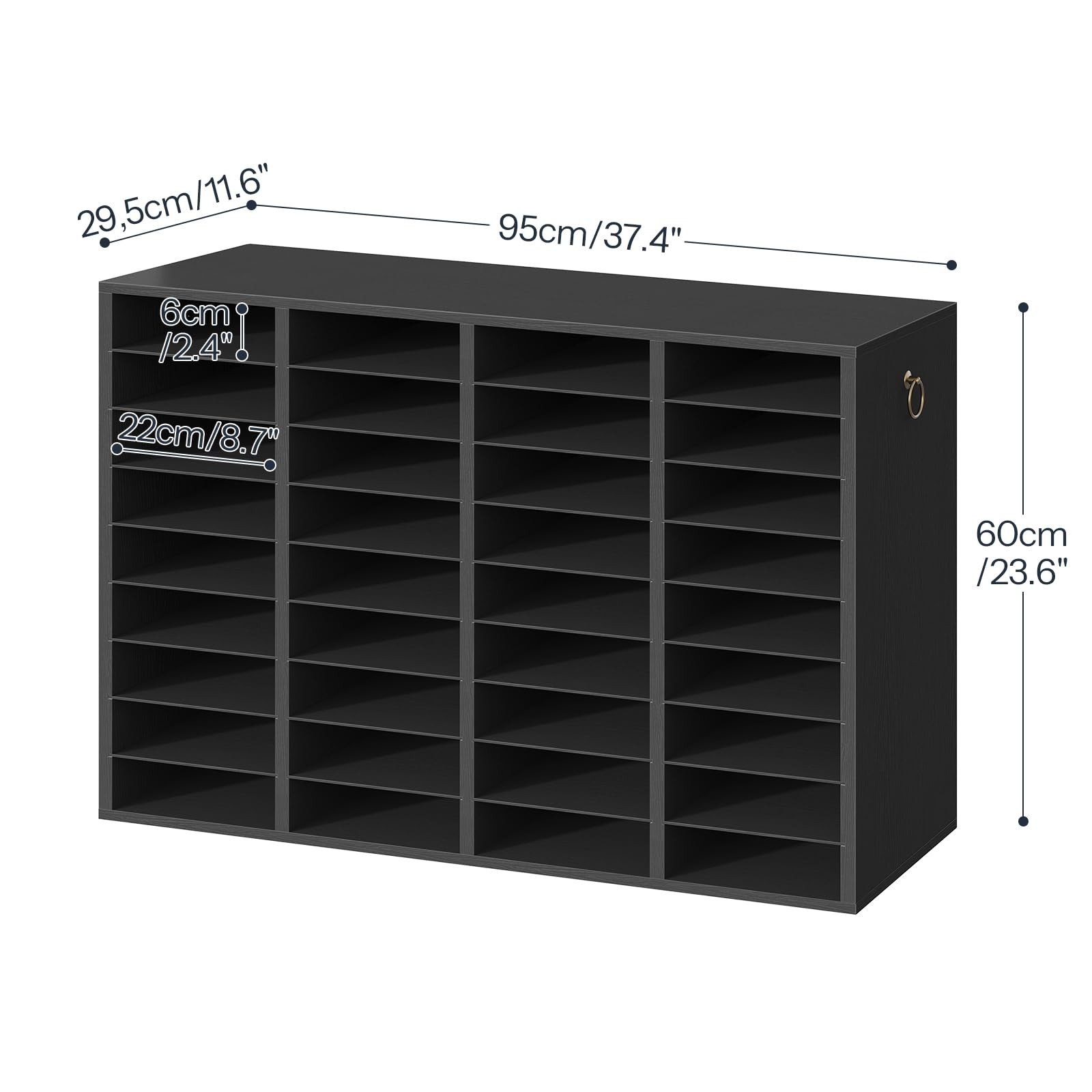 Wooden Literature Organizer, 36-Slot Mail Sorters, Removable Classroom Mailbo…