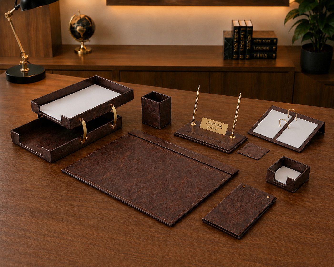 Classic Desk Organizer – 10 PCS Leather Desk Organizer Set – Desk Accessories