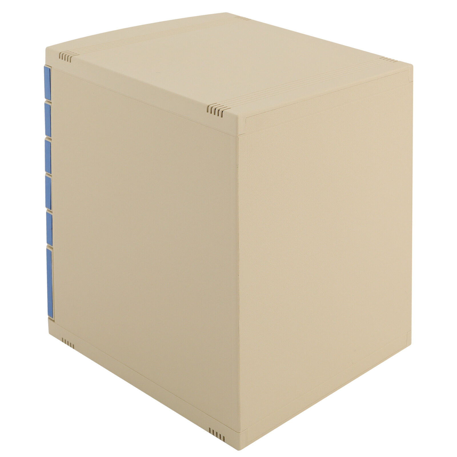 Modern Blue 6-Tier Plastic Desk Organizer with Lockable Drawers