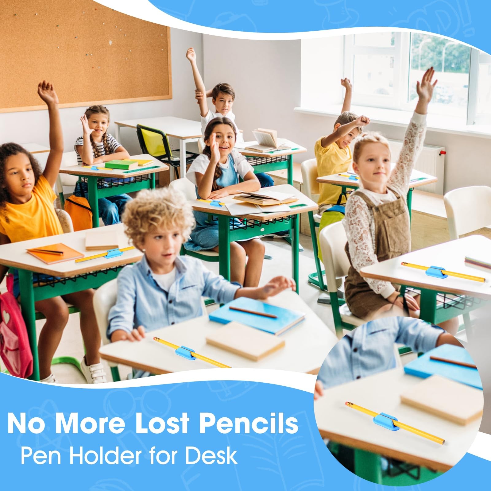 20 PCS Adhesive Pencil Holders, Silicone Marker Organizer for Desk, Notebook,…