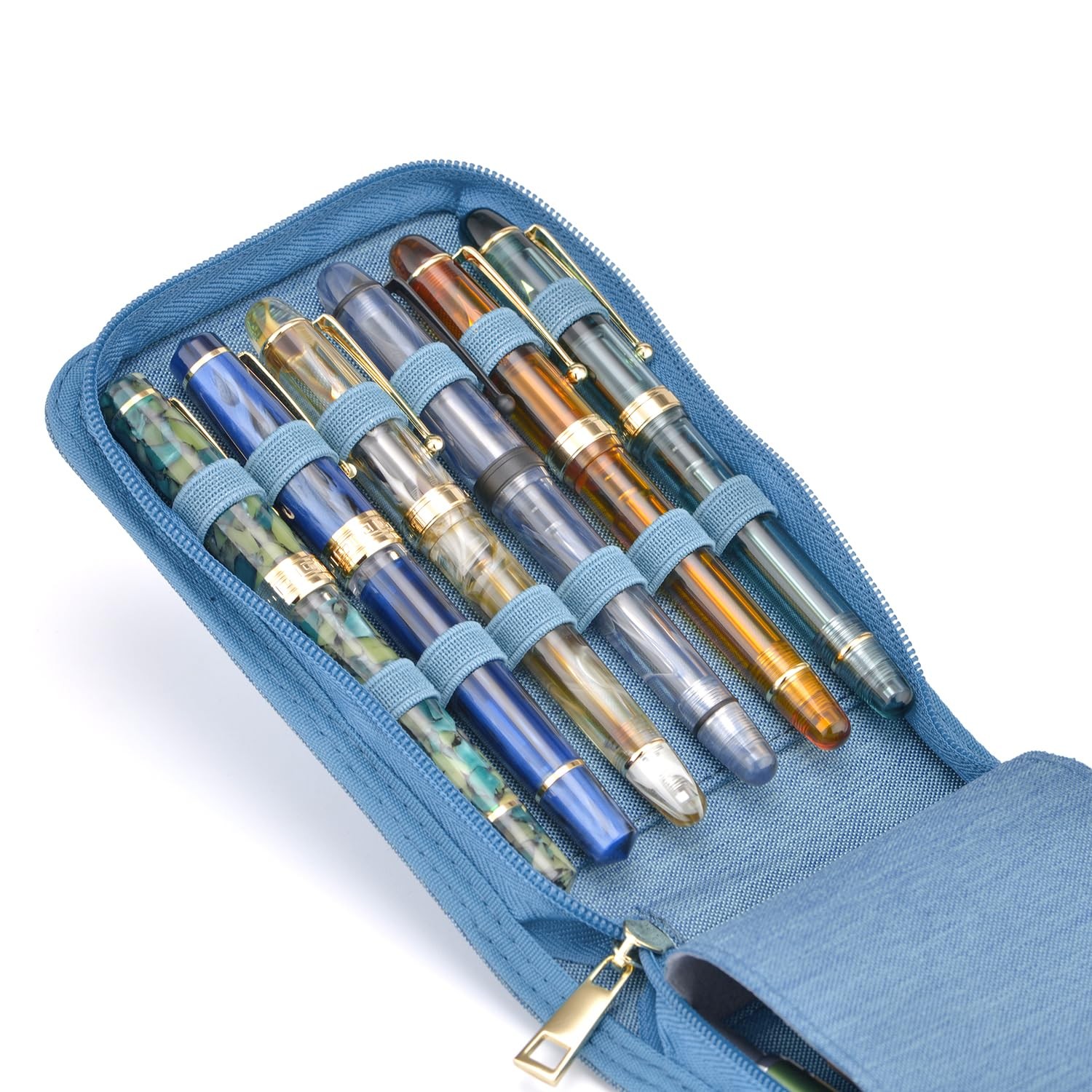 12 Fountain Pen Case, Rollerball Pen Case Blue Color, Waterproof Canvas Pen D…