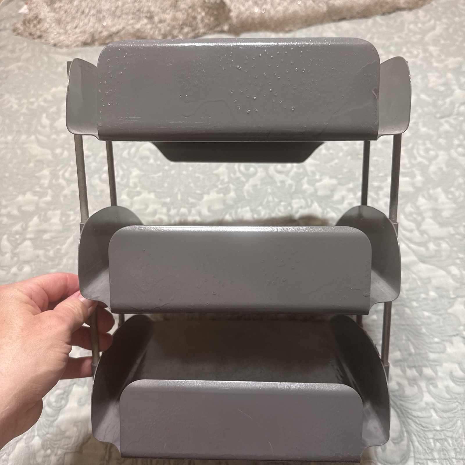 Vtg All Steel Equipment Metal 3 Tray Desk File Paper Letter Organizer Retro USA