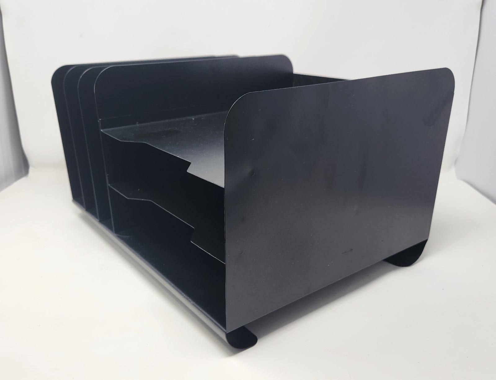 3 Tier Metal File Holder Tray Document Holder Desktop File Sorter MMF Industries
