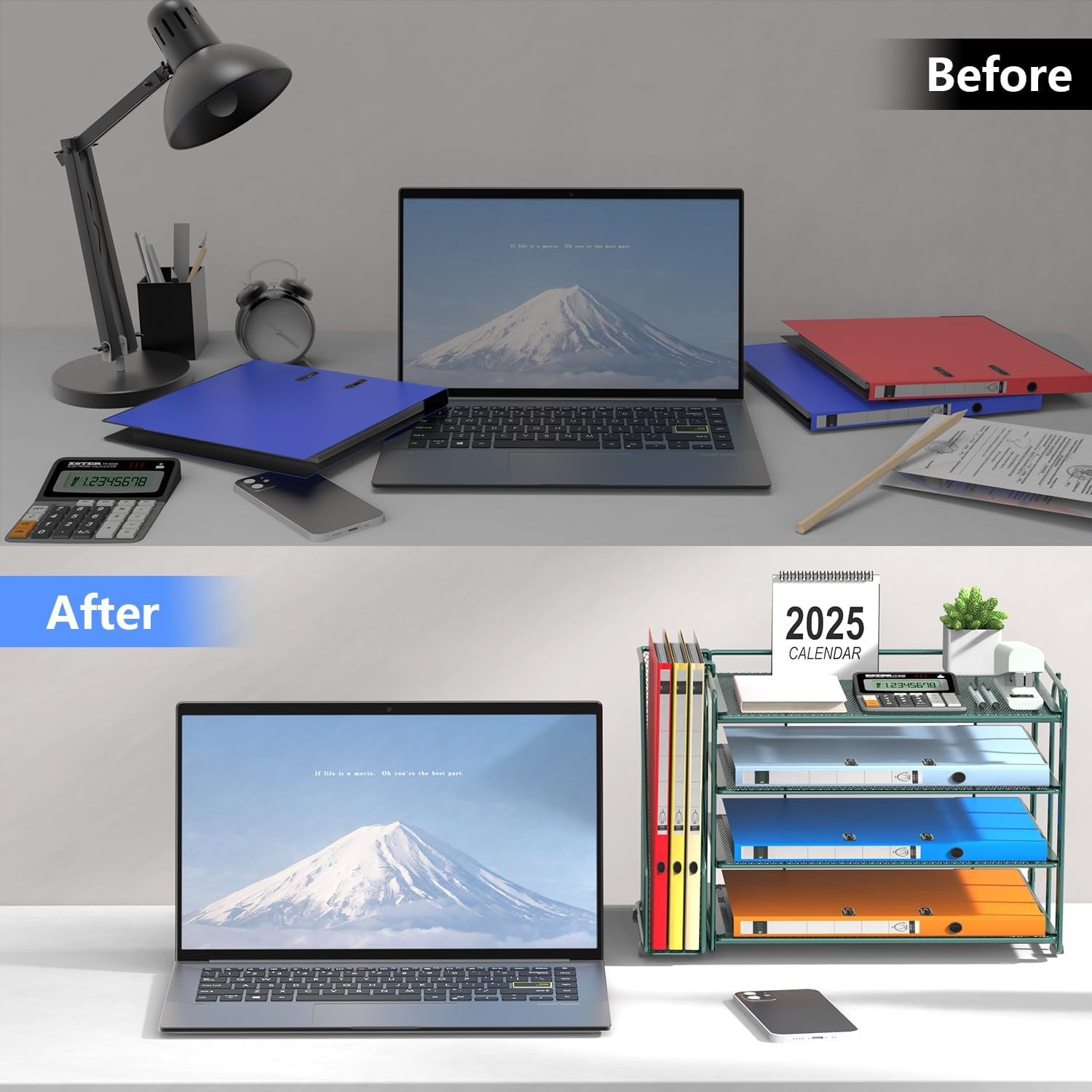 Paper Organizer, Desk Organizers and Accessories for Desk with File Organizer, D