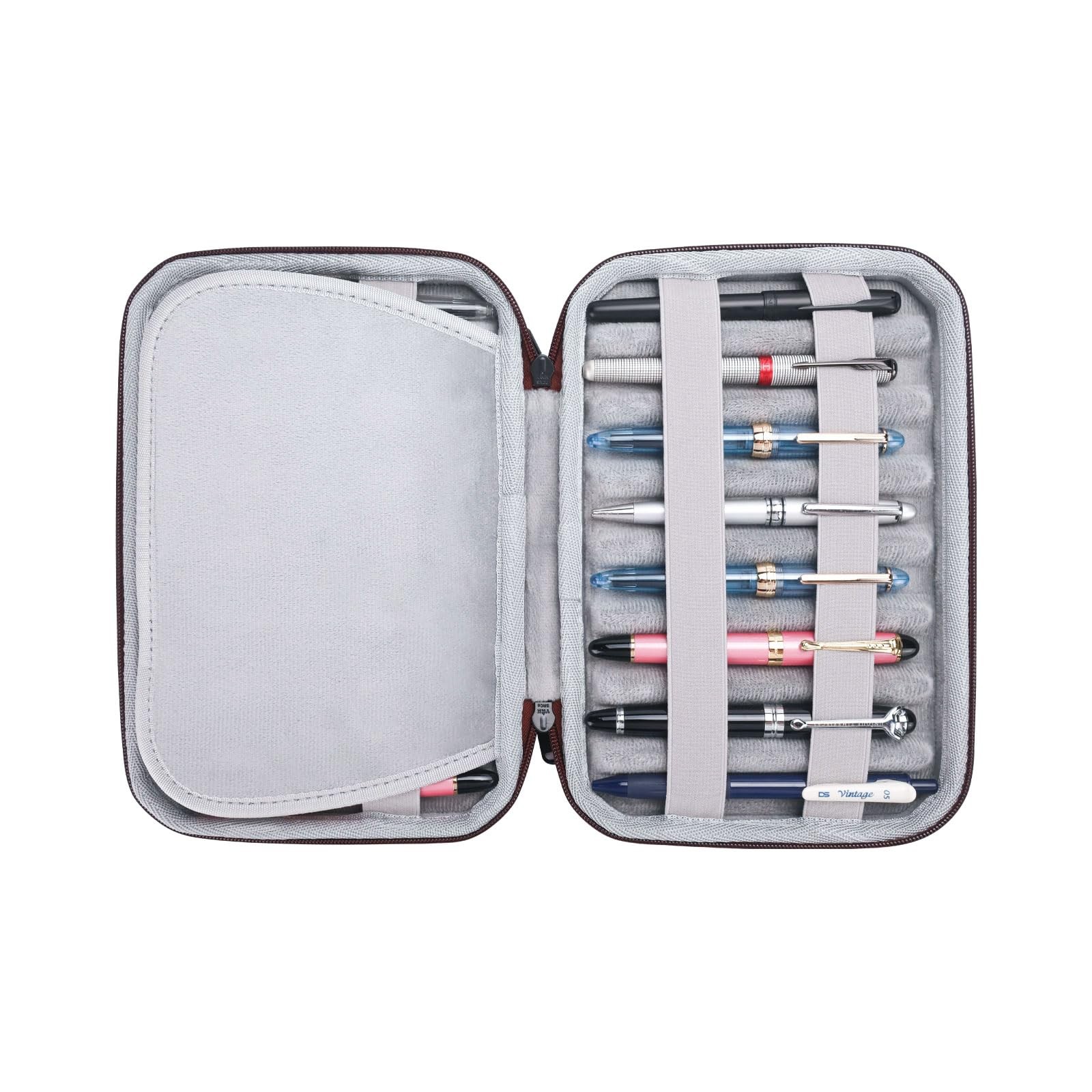 PU Leather 16 Slots pen case/boxes， Pencil Tray Case Organizer,Handmade Displ…