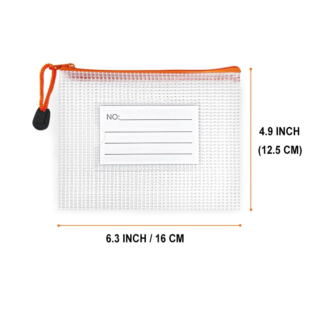 24pcs Small Mesh Zipper Pouch 6.3×4.9 Inches Waterproof Zip Mesh Bags with La…