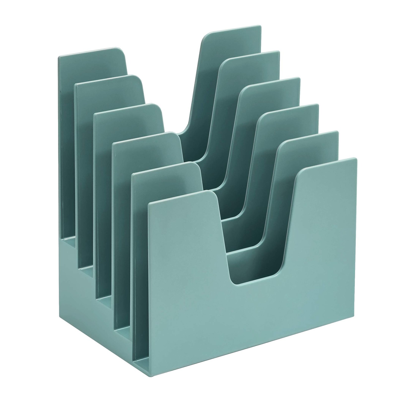 Acrimet 5 Section Incline File Sorter 15P x 22L x 24A cm, Solid Green