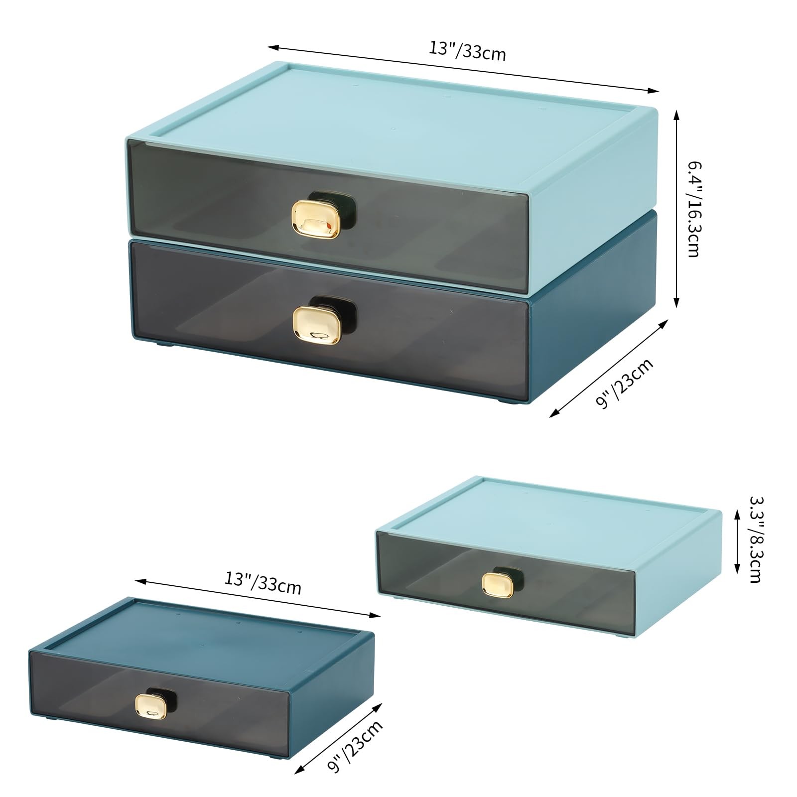 Osteed Spacious Desktop Storage 1 Large Storage Drawer Stackable Office Desk