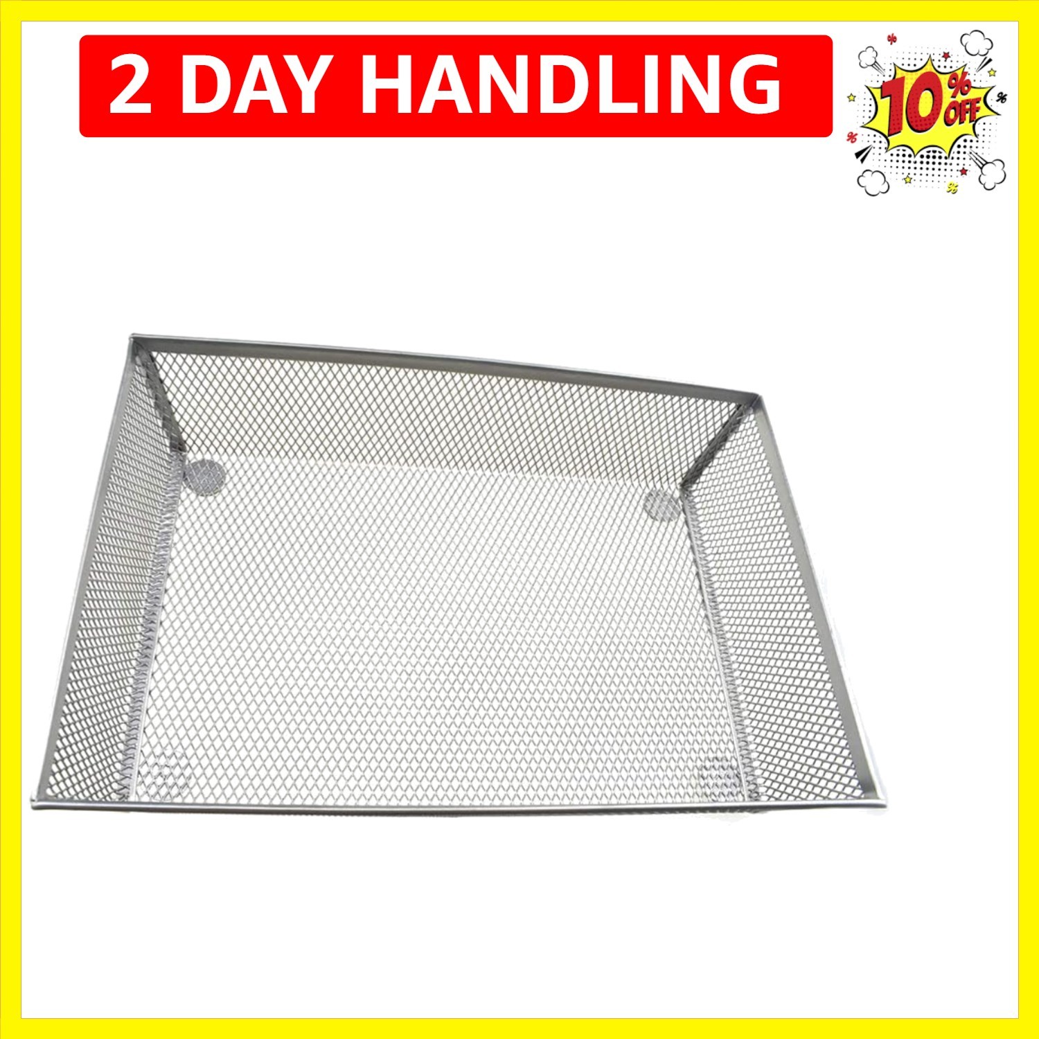 Stackable Mesh Tray Cup 9 x 6 x 2 inches Sturdy Container for Desk Drawer Org…