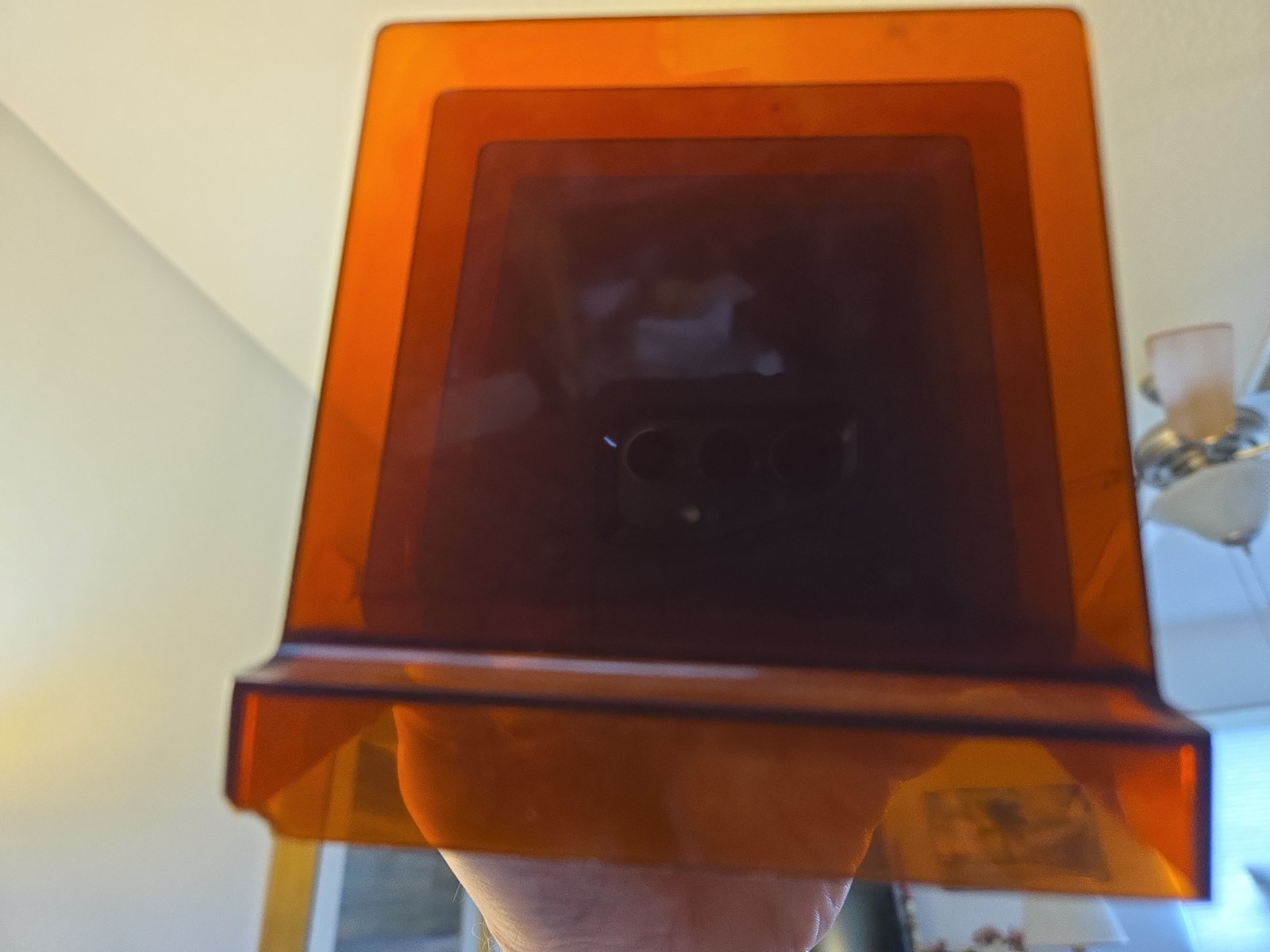 Vintage MCM Rogers Amber 5-Slot Desk Organizer Letter/Mail Sorter Item #2525