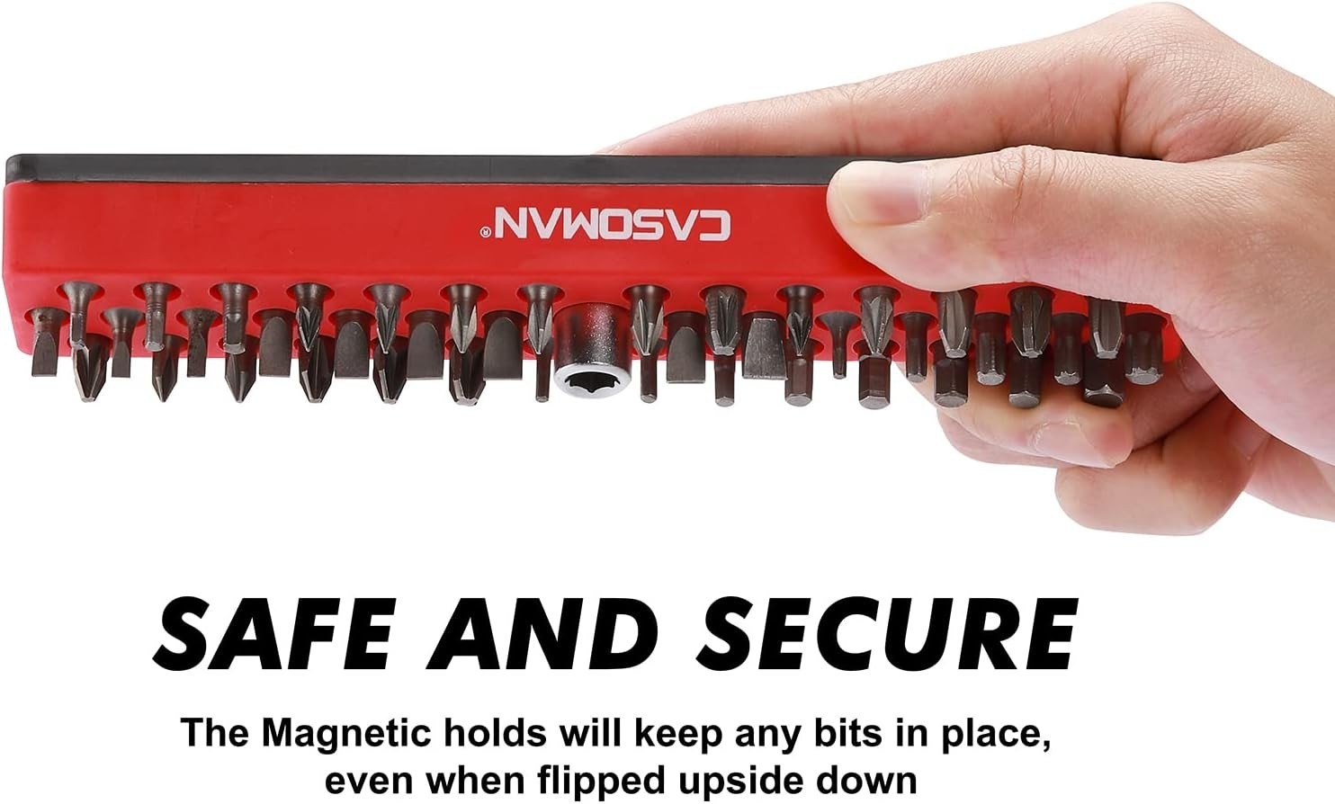 Durable Red Hex Bit Organizer with Magnetic Base – Perfect for DIY and Pro Use