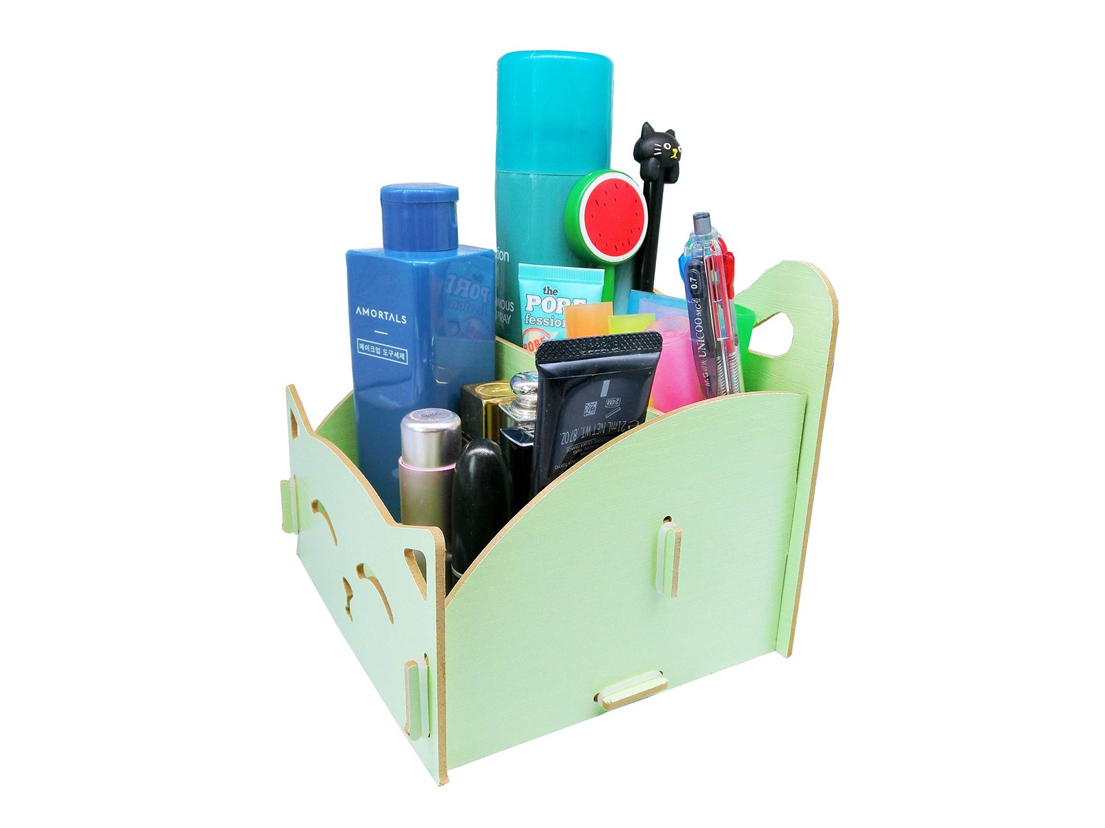 Artkingdome DIY Cat Storage Artwork Cosmetic Collection Pen Pencil Green