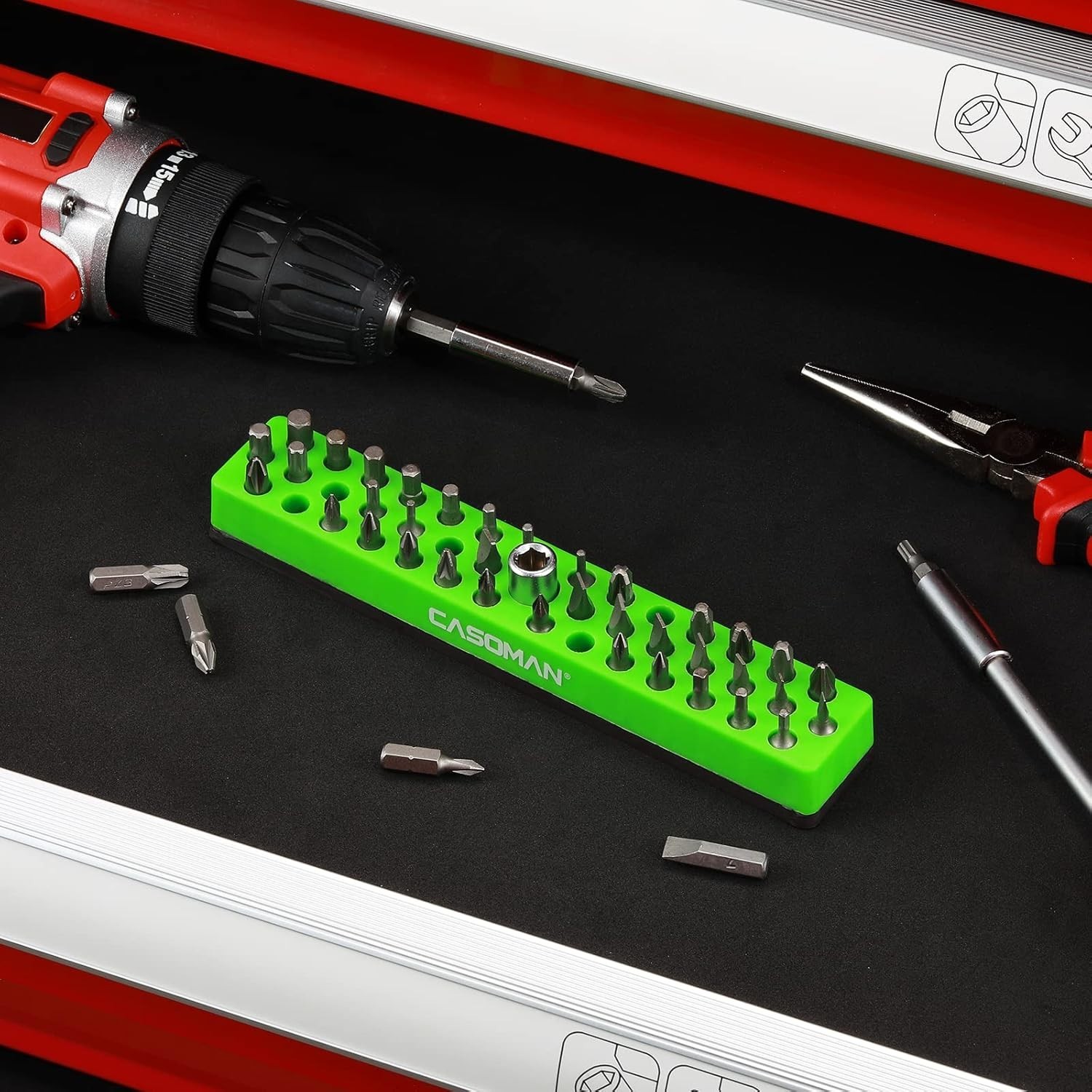 Compact 7″ Hex Bit Organizer with Magnetic Base – Protect Your Surfaces in Style