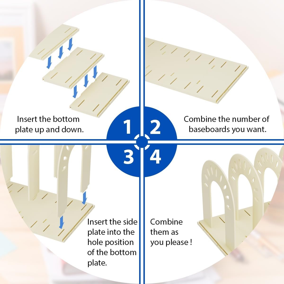 Adjustable Vertical File Sorter, Sturdy Plastic Expandable Upright File Holder