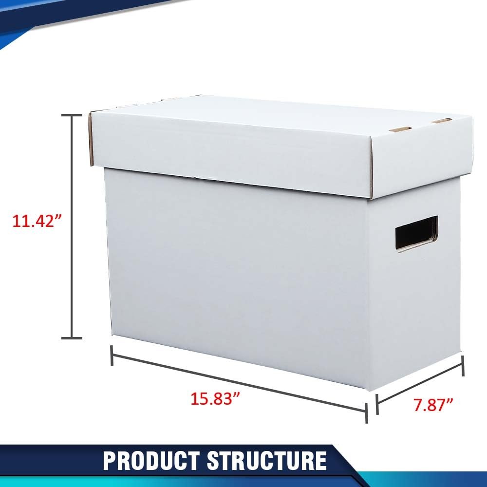 PIT66 5 Pcs Comic Book Storage Boxes, Holds 150-175 Comics Each, 5 PCS, White