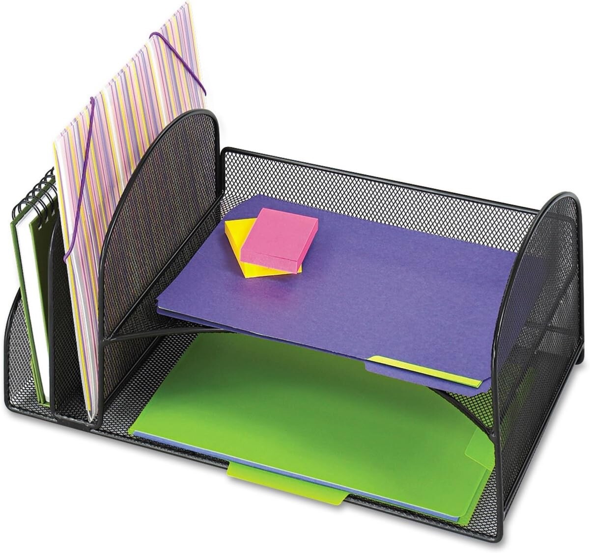 Safco Desk Organizer Two Vertical Two Horizontal Sections 3264BL 17×10.75×7.75