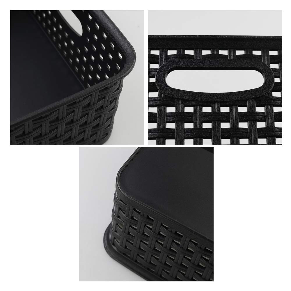 5 PCS Black Plastic Office A4 Basket Tray Desk Storage Organizer Holders
