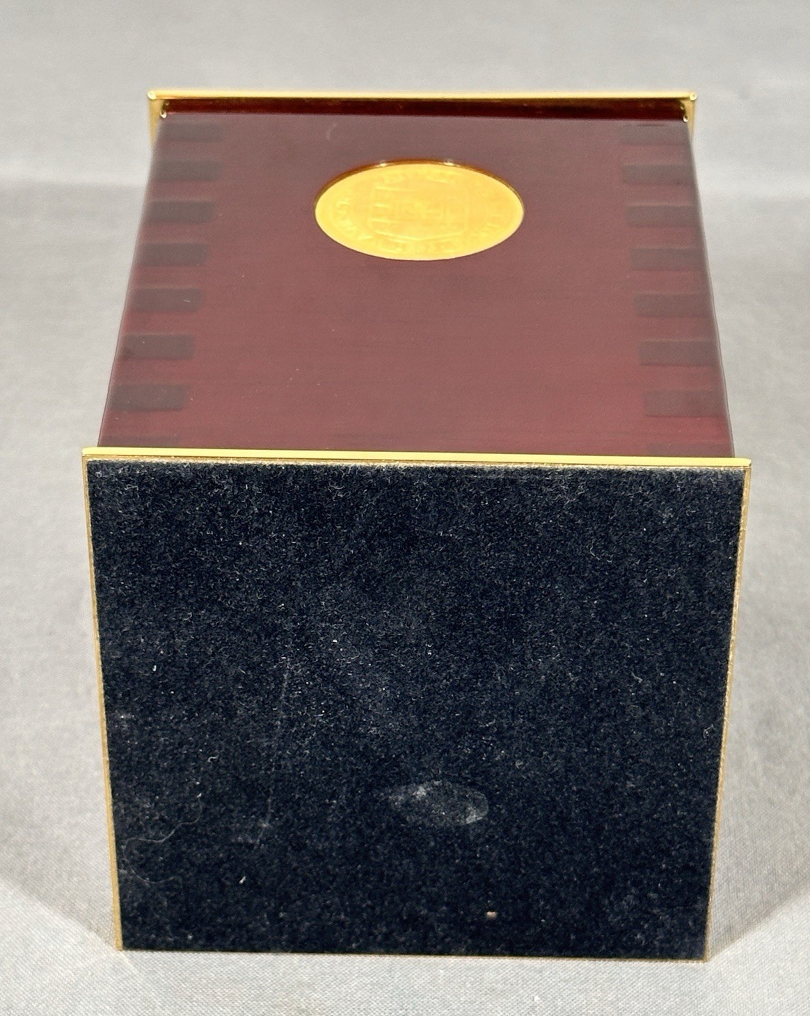 Washington University St Louis Desk Pencil Holder Wood Brass Tone Office Cup