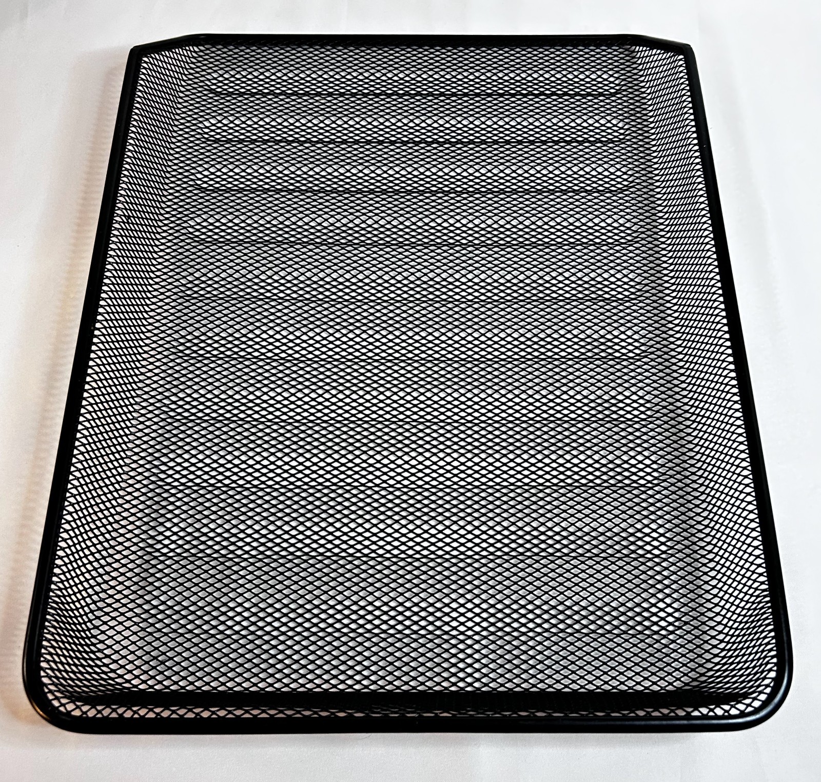 Mesh Metal Paper Tray Organizer, 10.6”x14”, Black, Preowned