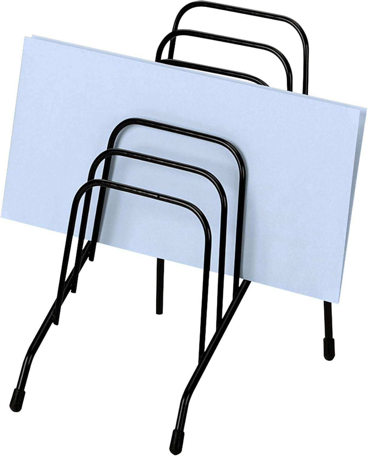Step File Junior Wire Organizer Rack, 6 Sections, Black (72613)