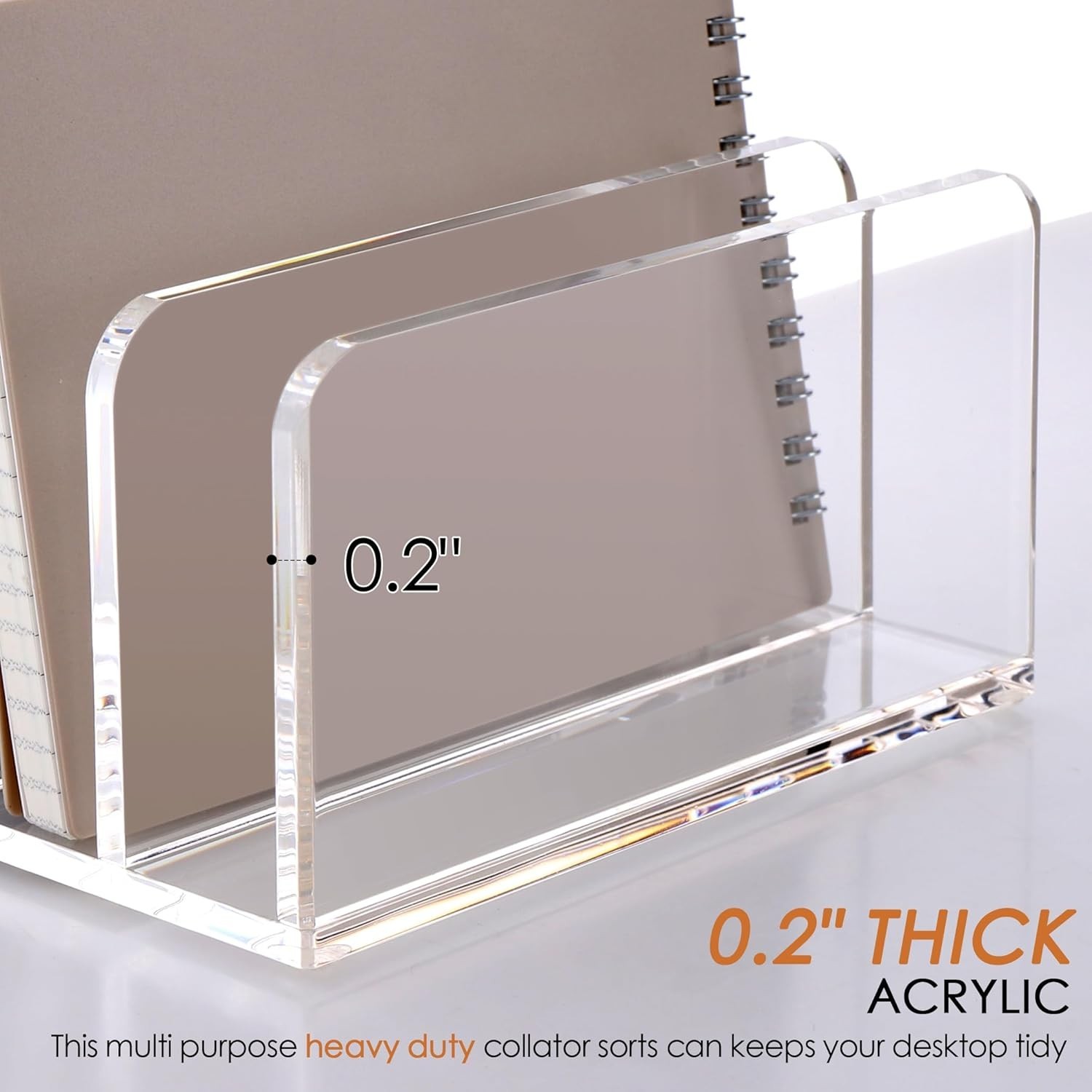 Acrylic Desk Organizer, 5 Compartments Mail Organizer,Small File Holders Lett…