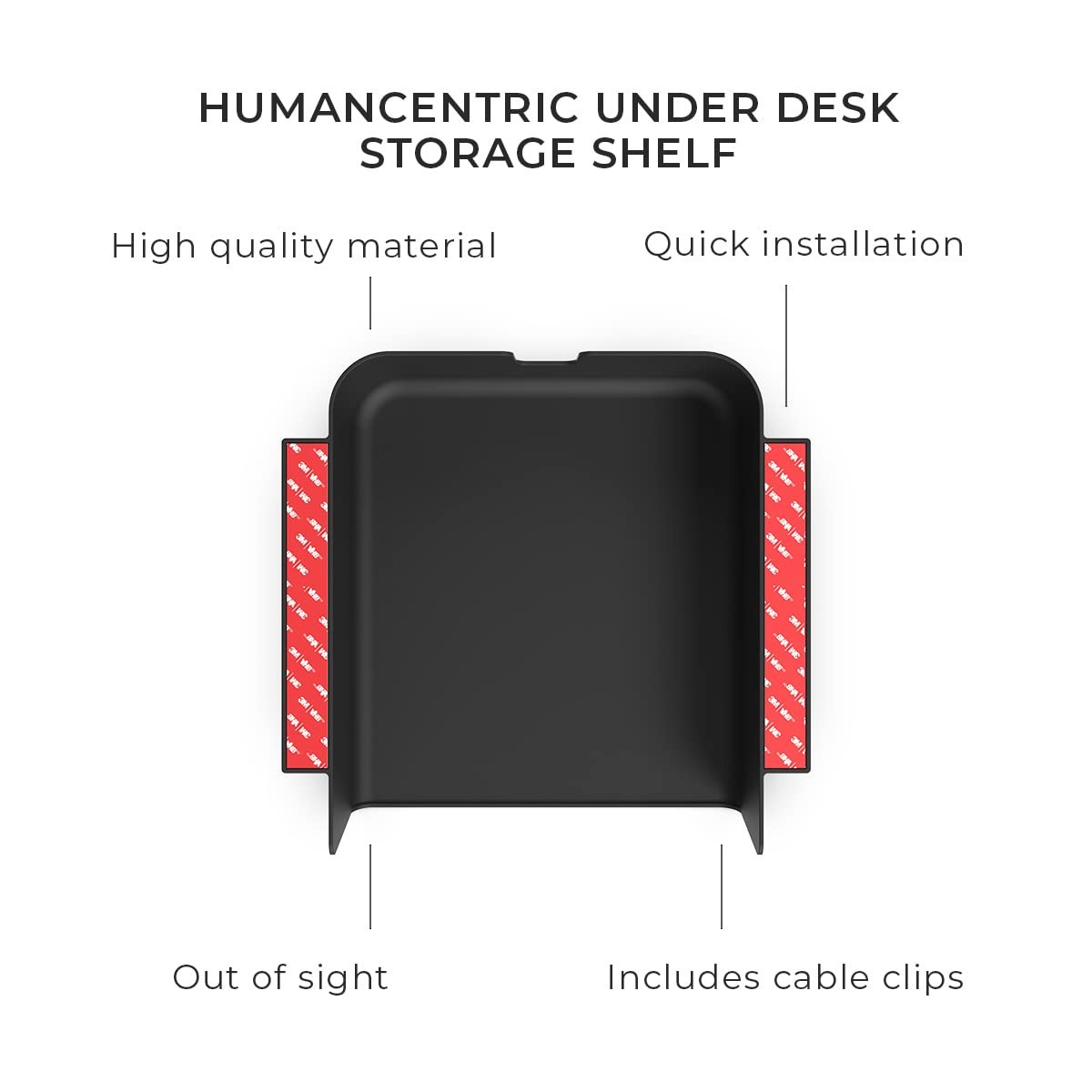 HumanCentric Under Desk Storage Shelf, Drawer Organizer for one pack, Black