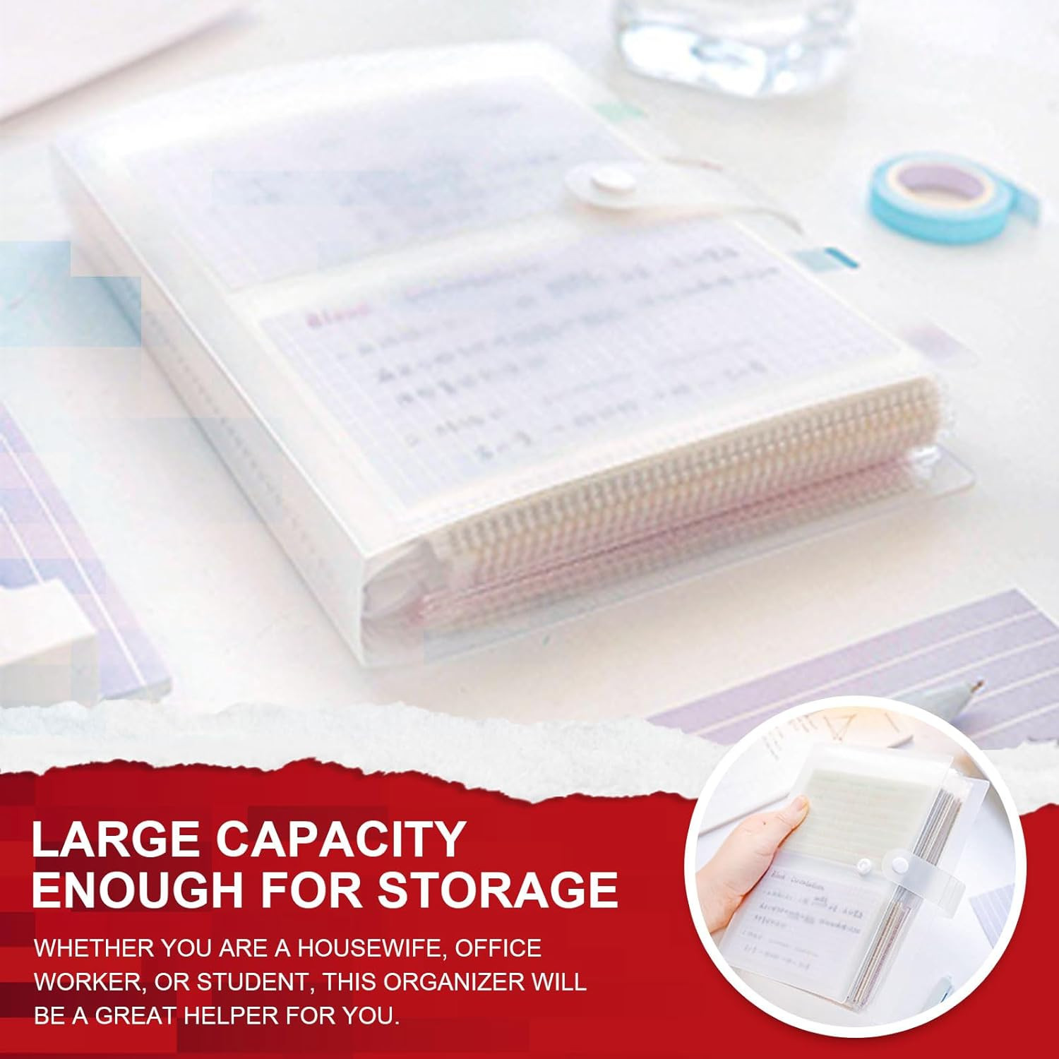 2 PCS 3X5 Index Card Organizer, Index Cards Clear Plastic Holder