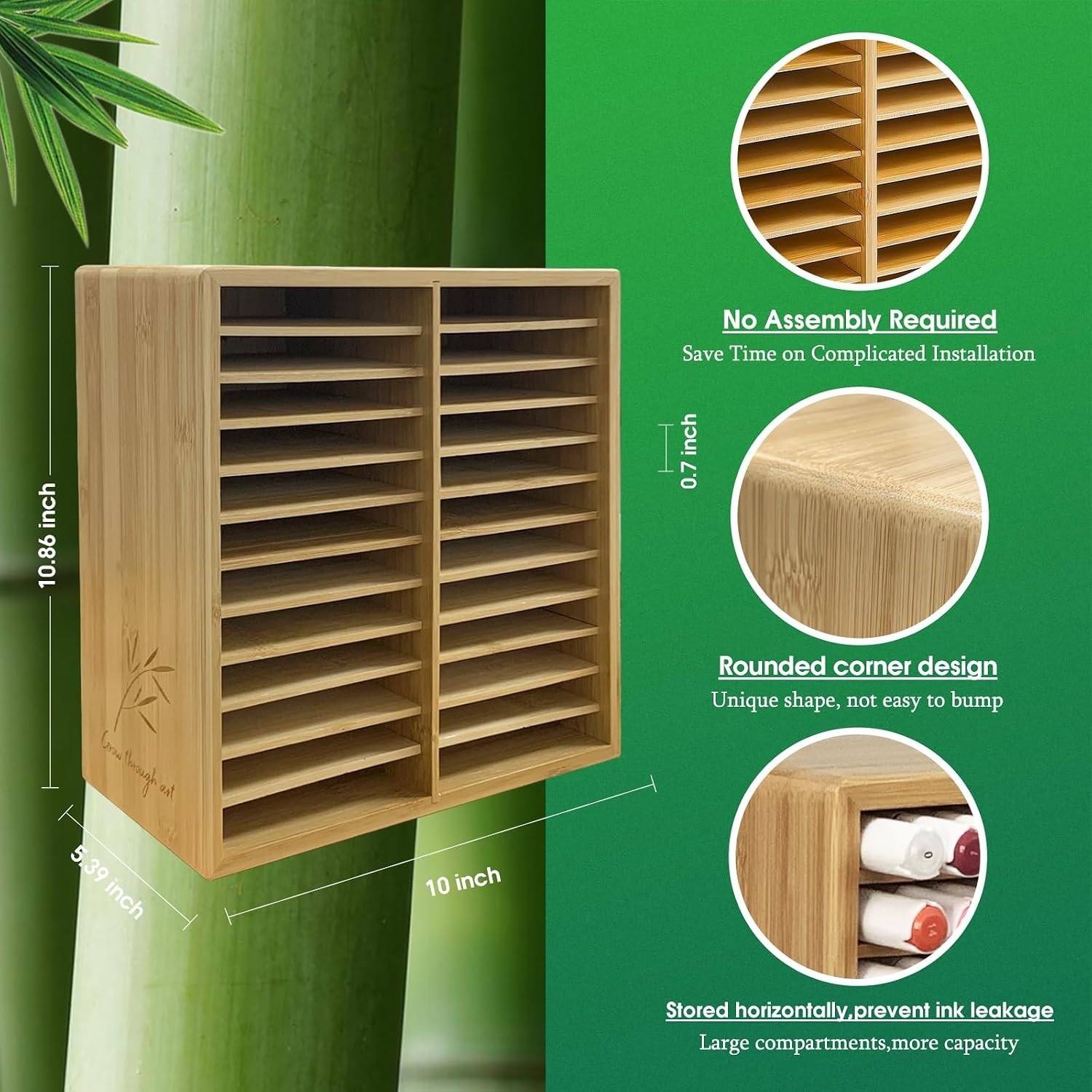 Marker Organizer for 168 Markers,Wooden Desk Storage Organizer Rack,Markers P…