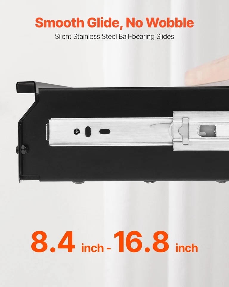 33 in Under Desk Drawer Organizer Slide-out Drawer Space Saver for Office