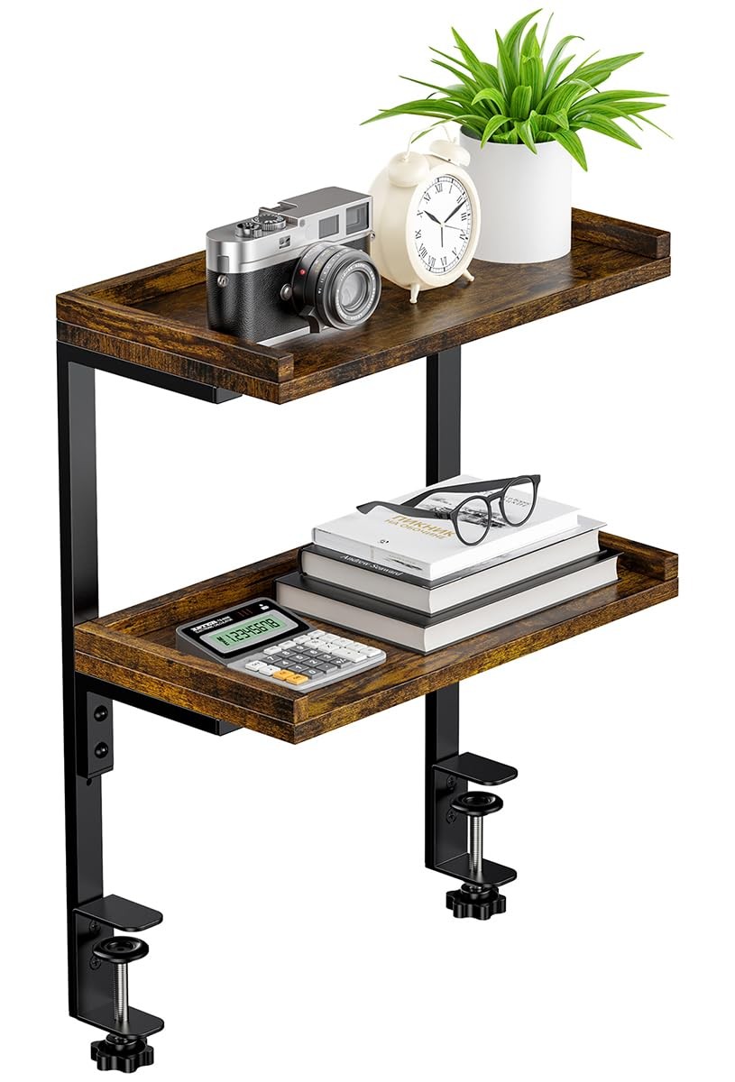 ART-GIFTREE Clamp On 12.5 X 6.85 X 16.85 Inches, 2-tier Inches Brown