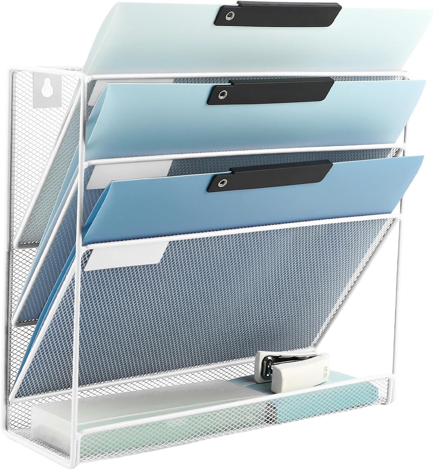 Desk File Organizer Mesh 6-Tier Hanging Wall Mount Document Organization Stand