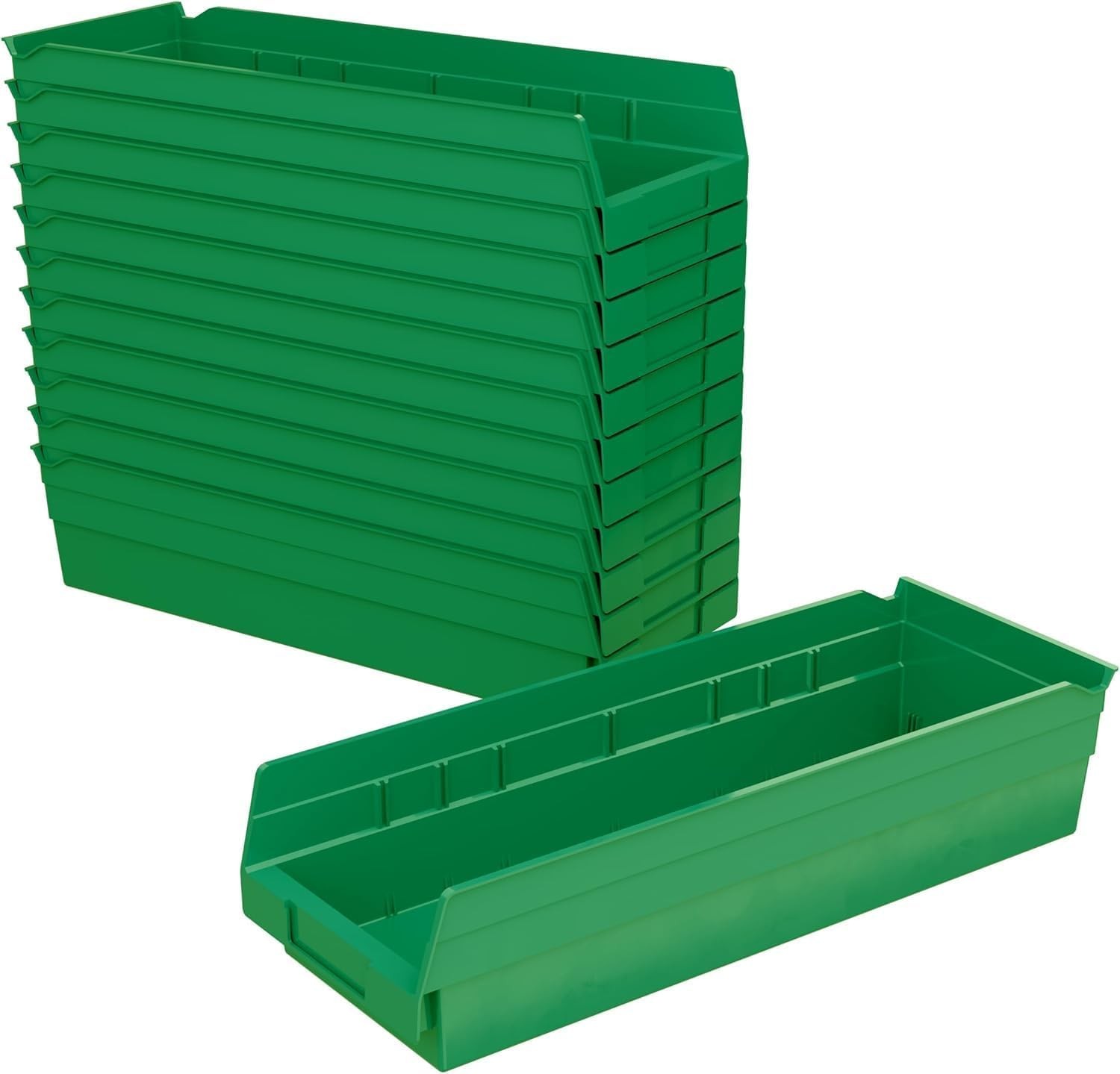 Akro-Mils 30138 Plastic Shelf Bins, 18-Inch x 6-1/2-Inch x 4-Inch, Green