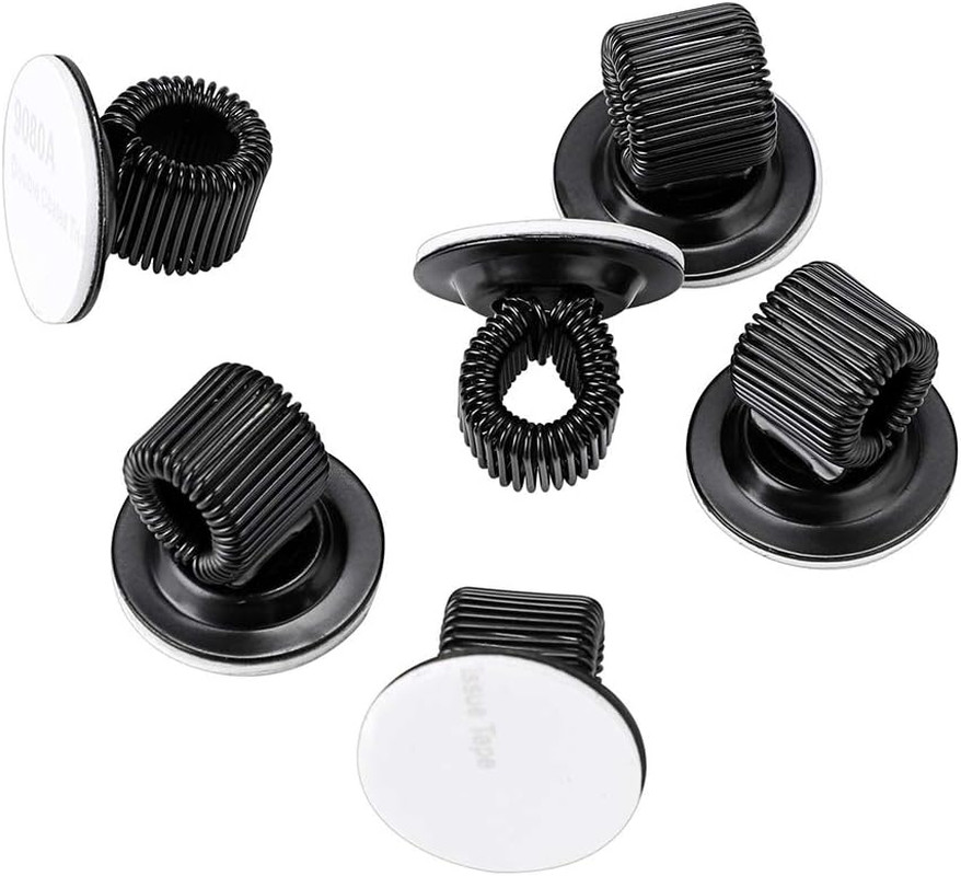 12 Pack Plating Pen Holder Clips- Self Adhesive Pen Pencil 12Pcs-Small Black