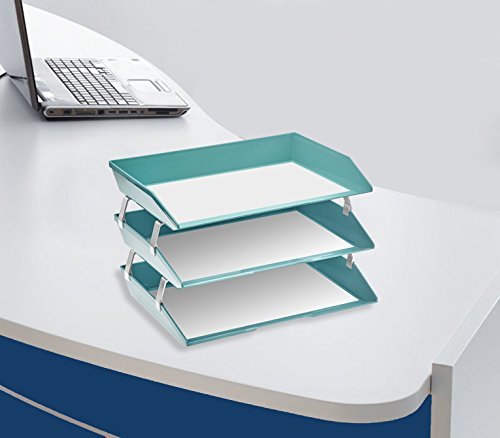 Acrimet Facility 3 Tiers Triple Letter Tray (Solid Green Color)
