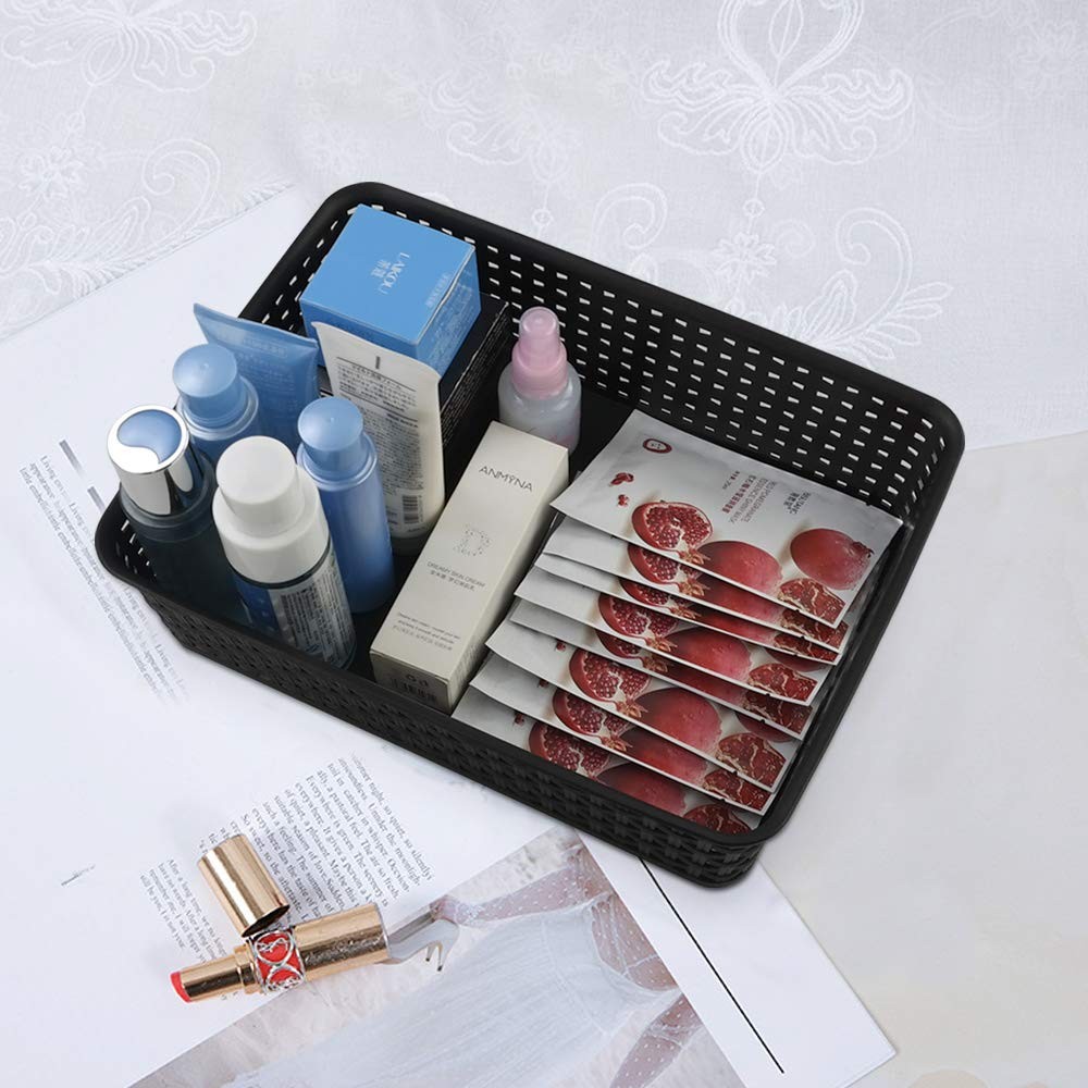 5 PCS Black Plastic Office A4 Basket Tray Desk Storage Organizer Holders