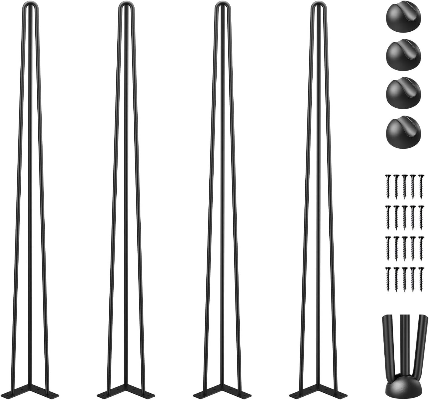 VEVOR Hairpin Table Legs 40″ Black Set of 4 Desk Legs 880lbs Total Load Capacity