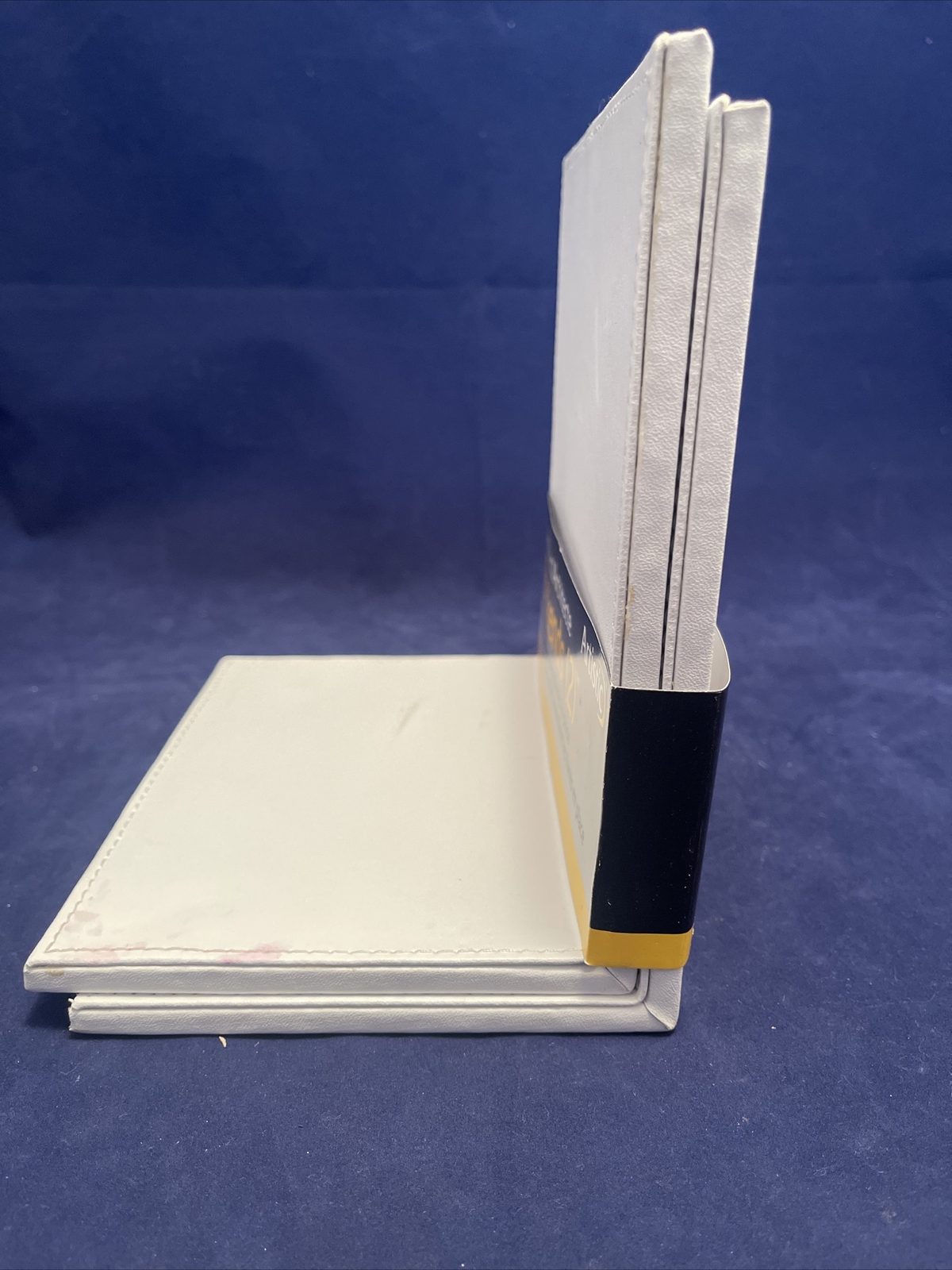 NEW Architect Line White Leather Like Bookends Brushed Metal ART 43008WH Read