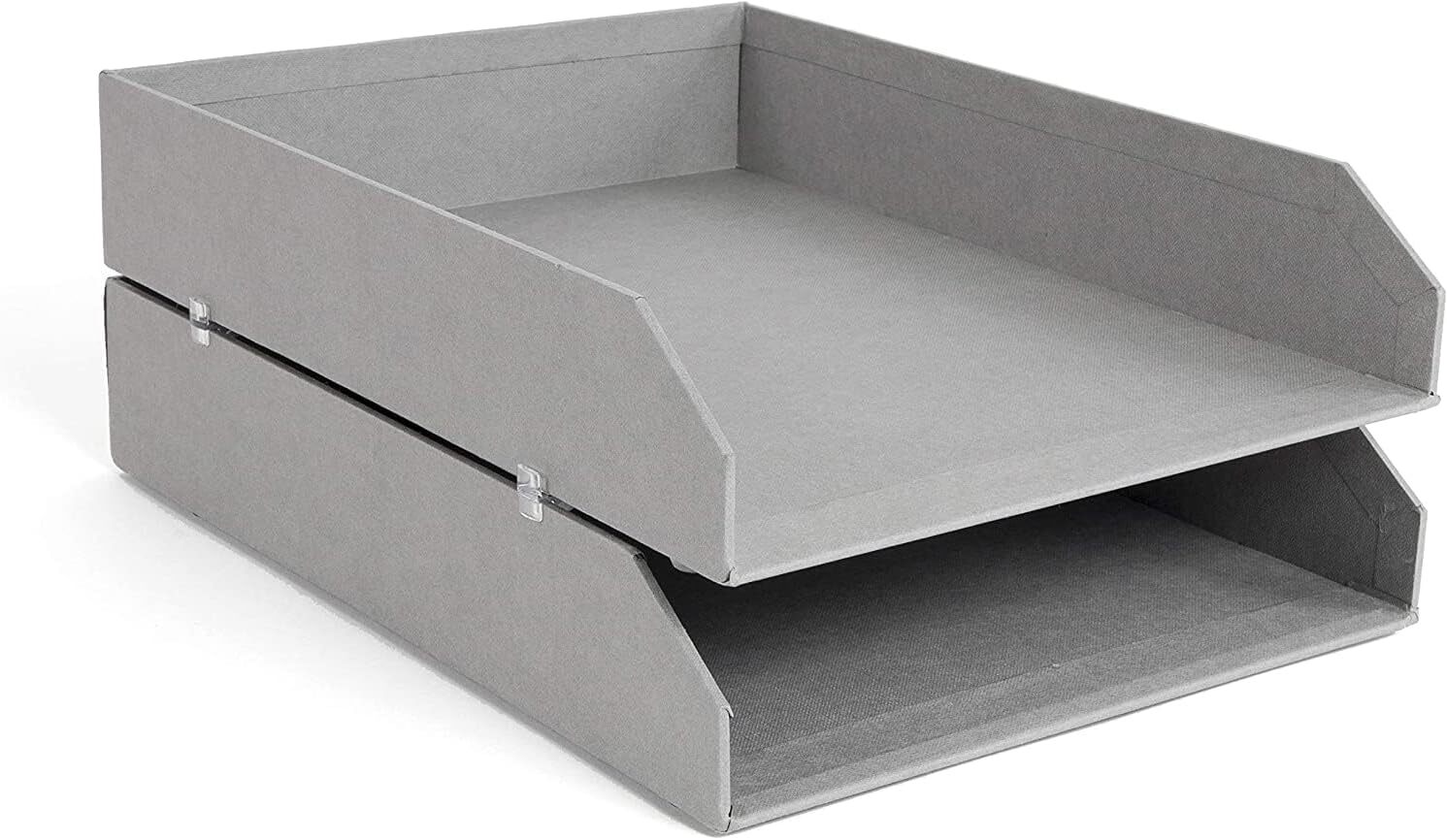 Bigso Hakan Letter Trays | Stackable Paper Tray | Pack of 2 | Grey