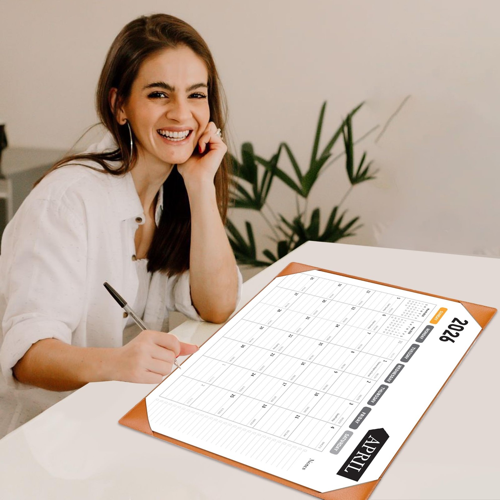 Large Desk Calendar 2026, Calendar with Desk Protecting Pad, 2026 Desk Calendar