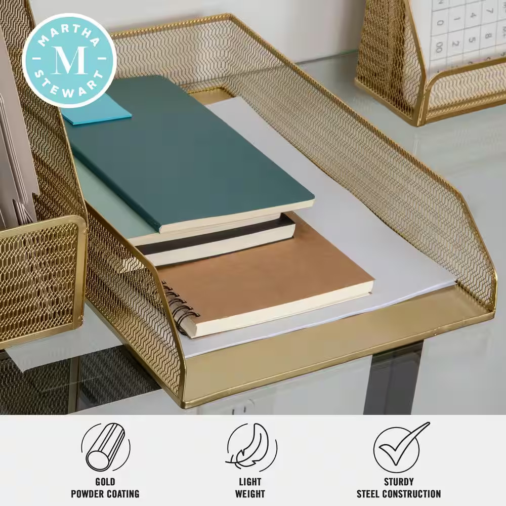 Gold Desk Organizer Set of 2