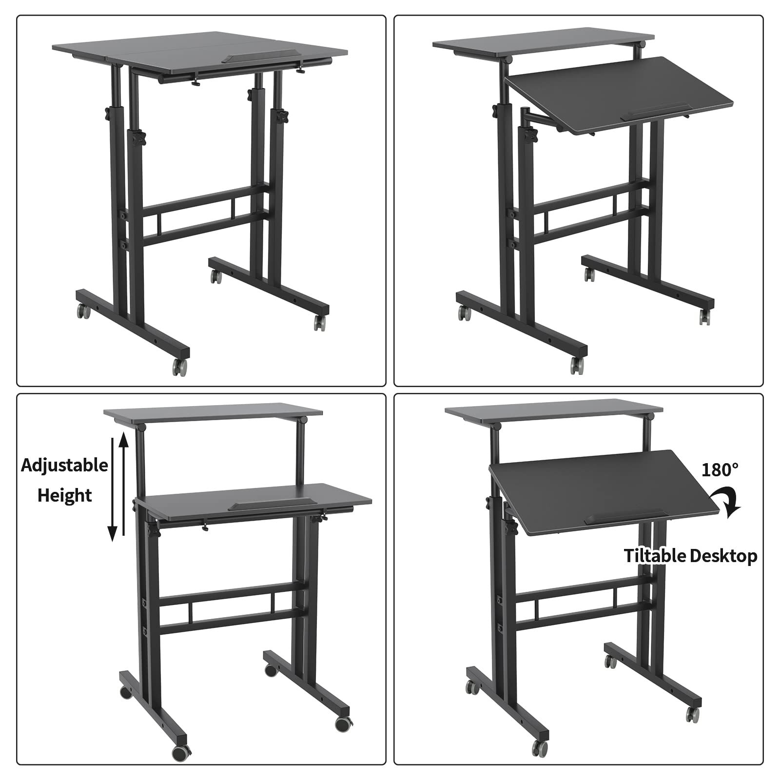 Sogeshome Adjustable Laptop Desk Table 23.6Inches Portable Laptop Table