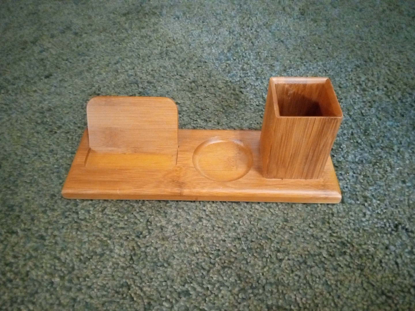 Wooden Handmade Desktop Organizer Cards Pencils Change Holder Unique USA Nice