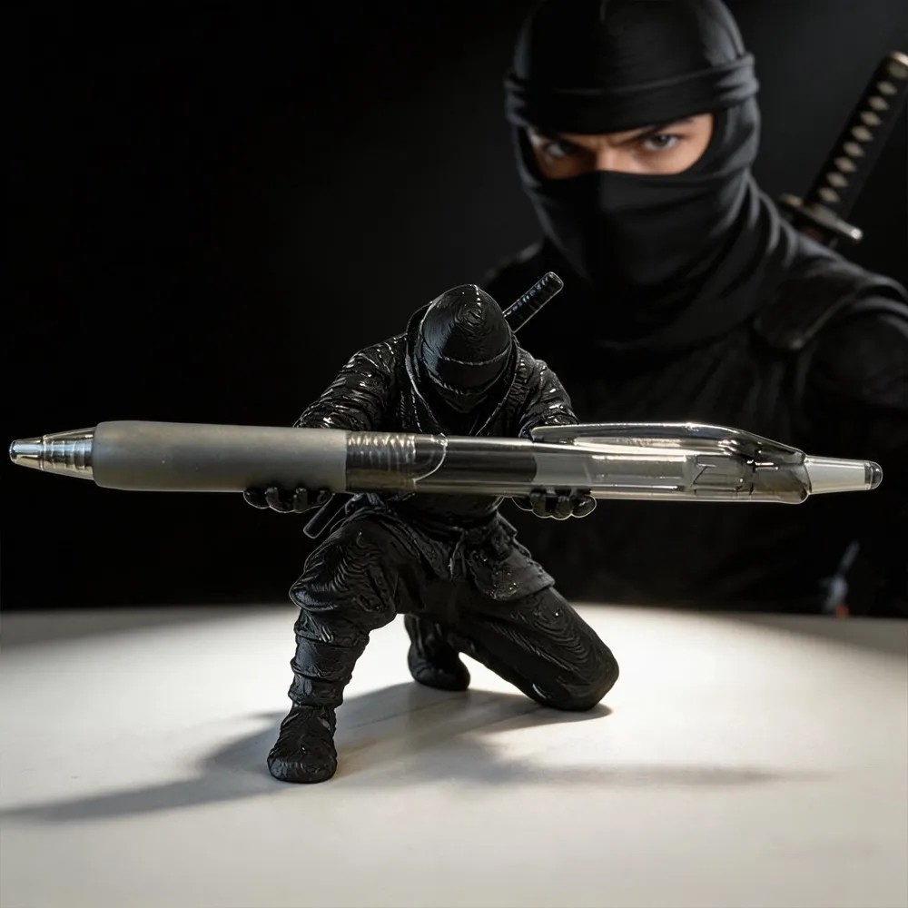 Ninja Warrior Pen Holder, 3D Printed Desk Organizer Stand Desk Ornament Gift