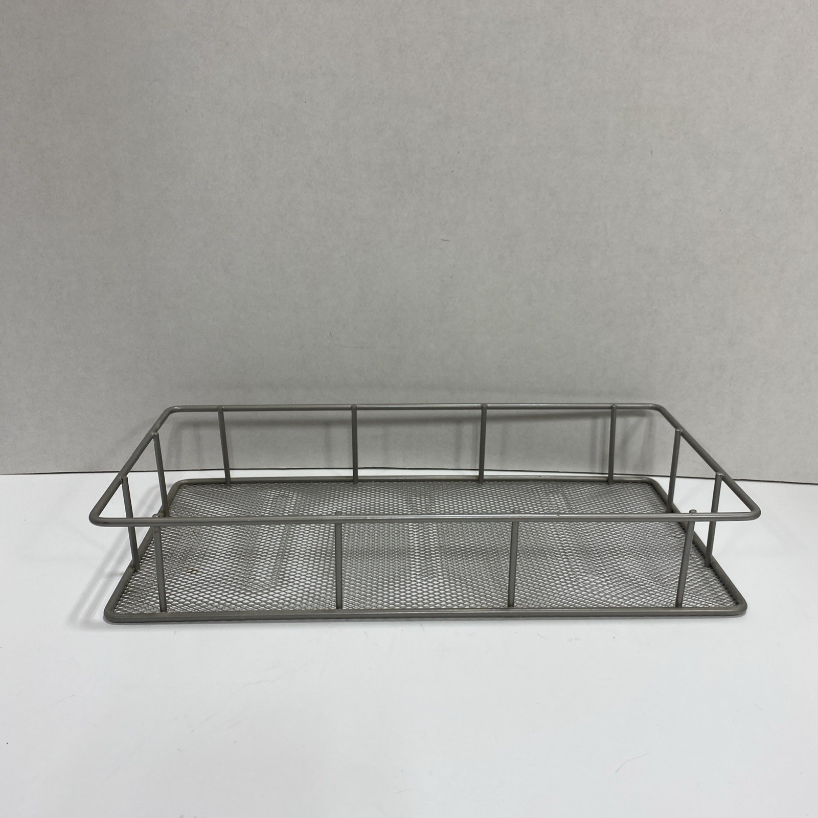 Metal Mesh Desktop Letter Tray Organizer Silver 12″ X 6″ X 2″