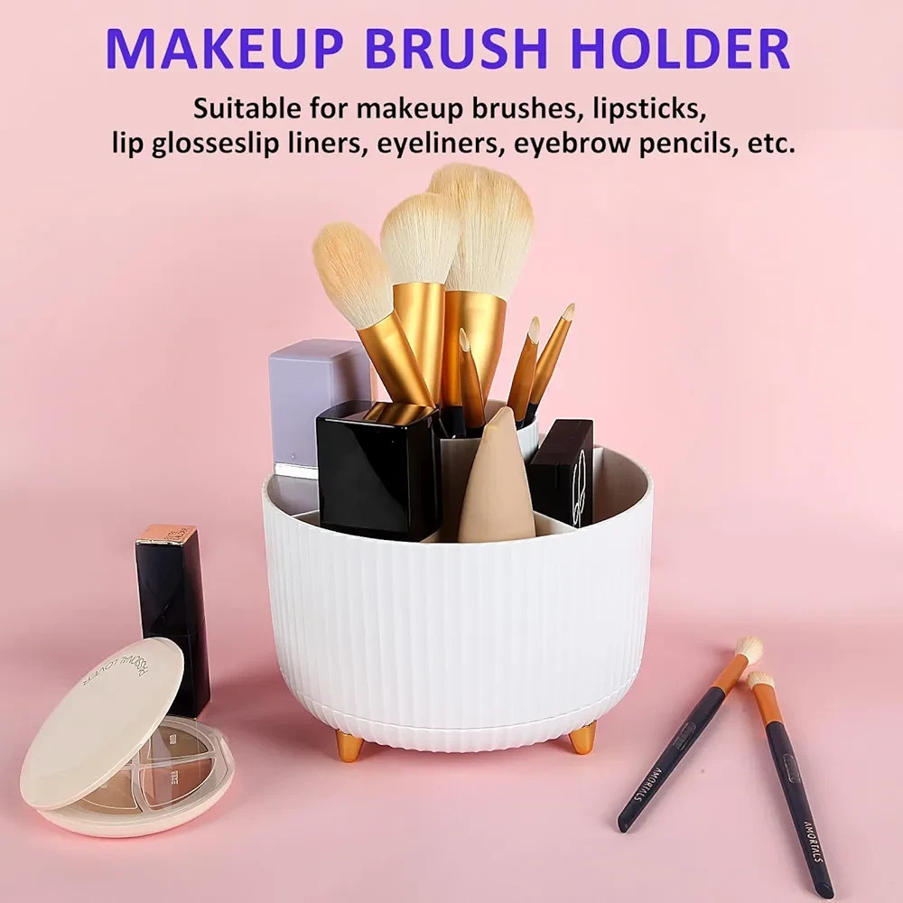 360°Rotating Desk Organizer 5-Slot Pen,Makeup & Kitchen Utensil Holder,Multiuse