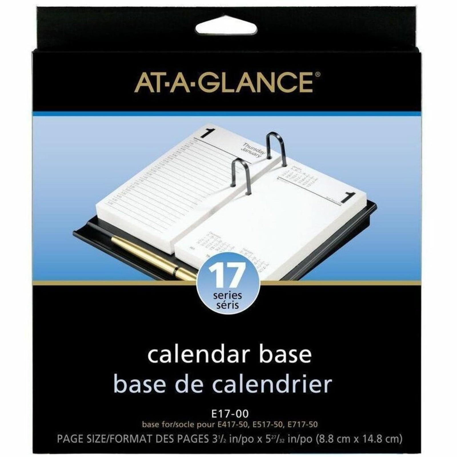 Loose-leaf Desk Calendar Base for 3.5 x 6 Inch Pages, Black Color