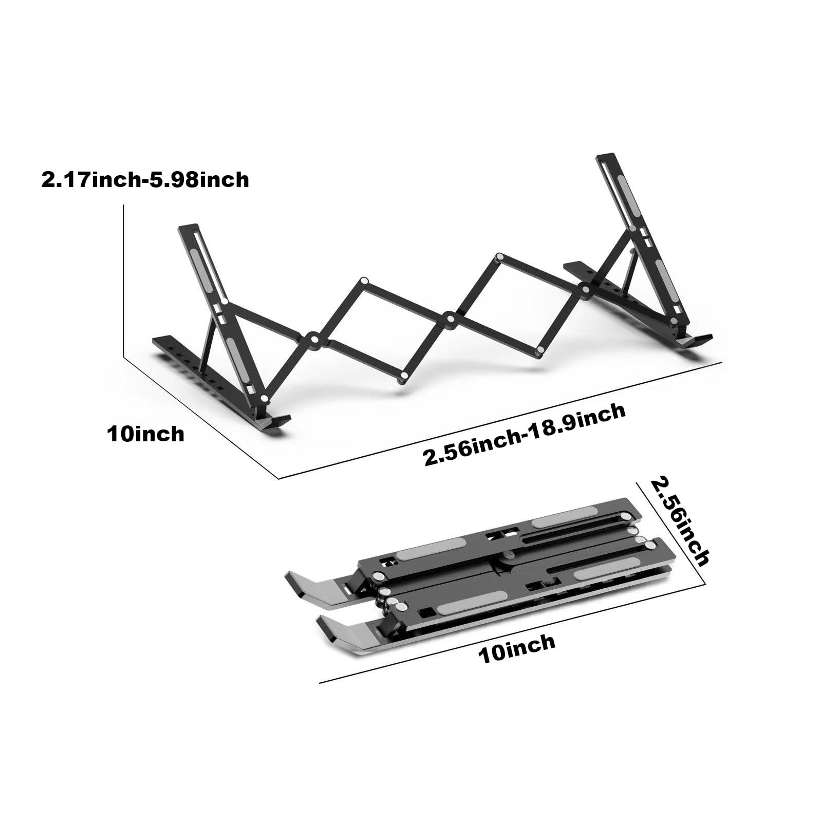 GcwJovialite Ergonomic 7-Levels Angles Adjustable Laptop 10-17Inch, Black