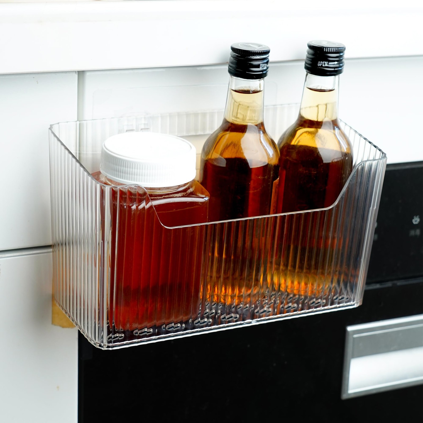 MZYIWUU 2 Pack Cabinet Door Organizer, Adhesive Wall Mounted Transparent