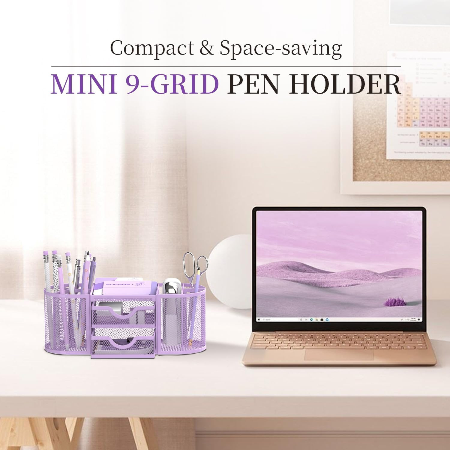 Mesh Desk Organizer, Desk Organizers and Accessories with Drawers, Pen Holder fo