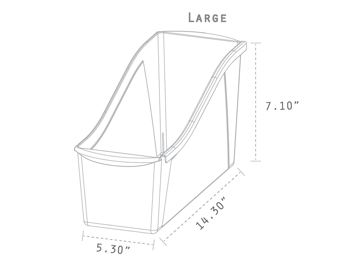 Large Book Bin, Interlocking Plastic Organizer for Home, Office and Classroom…